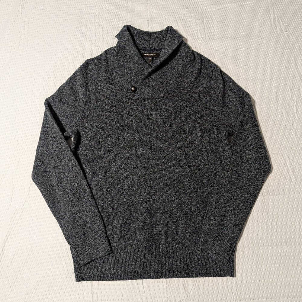 Banana Republic Italian Yarn Shawl Collar Sweater (Medium) Grey - Men's